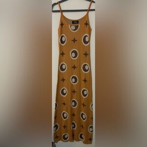 Cider Brown and Cream Maxi Dress
